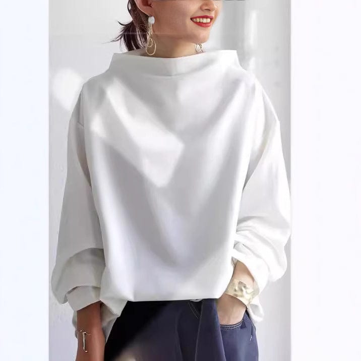 Pull Col Montant Coupe Décontractée