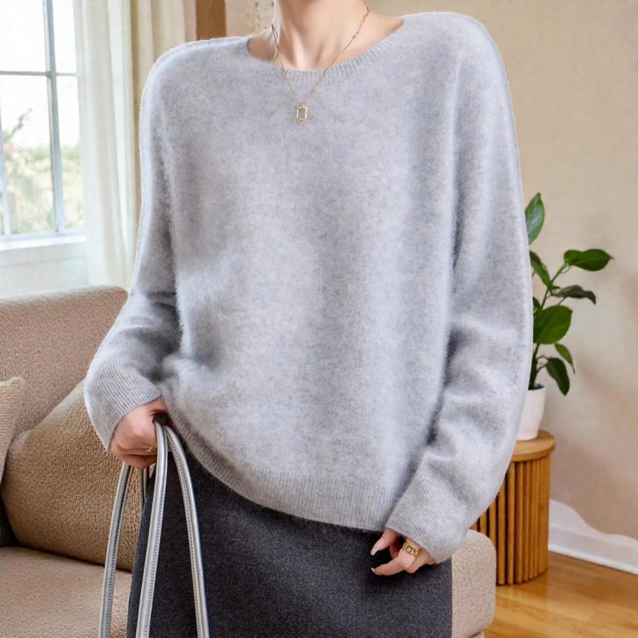 Pull Col Rond Coupe Ample — vue de face, silhouette ample et élégante