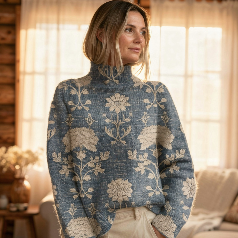 Pull Col Roulé Coupe Décontractée
