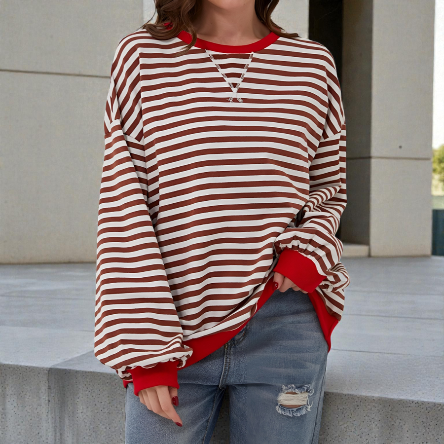 Pull Rayures Classiques — vue en pied, styling décontracté casual