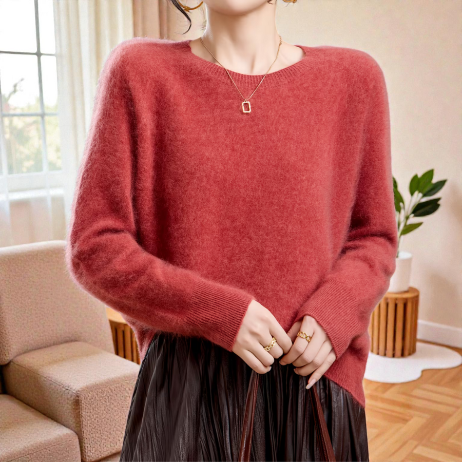 Pull Col Rond Coupe Ample — vue d'ensemble porté, silhouette flatteuse