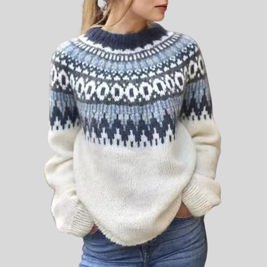 Pull Col Montant Motif Nordique
