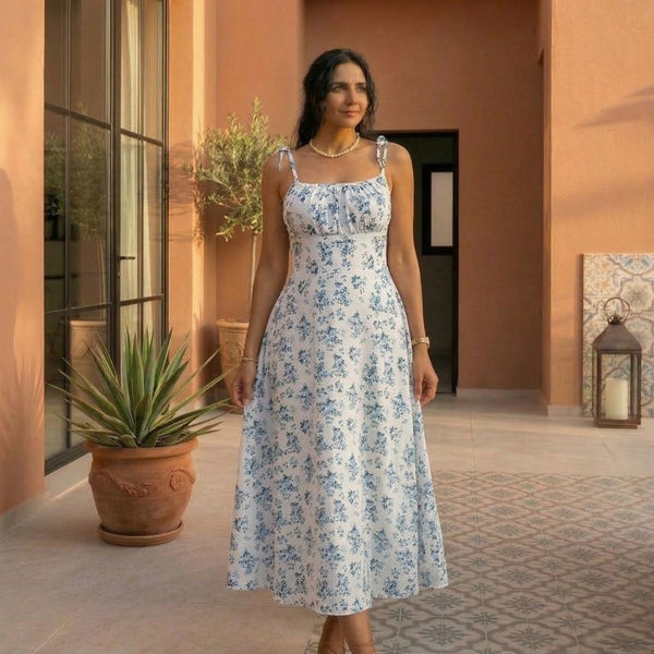 Naomi | Robe Fleurie à Fines Bretelles et Imprimé Fleuri
