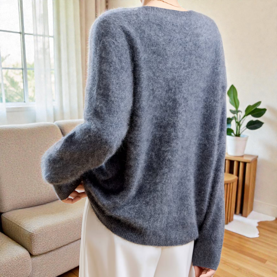 Pull Col Rond Coupe Ample — détail de la coupe ample au niveau des épaules