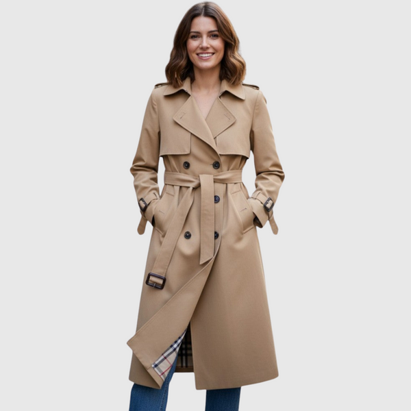 Trench-coat atemporal de corte recto