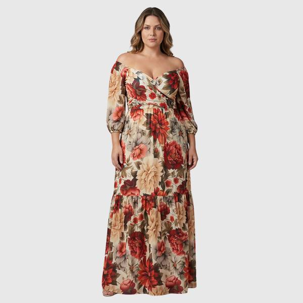 Vestido Fluido Estampado Floral – Cinturón Ajustable
