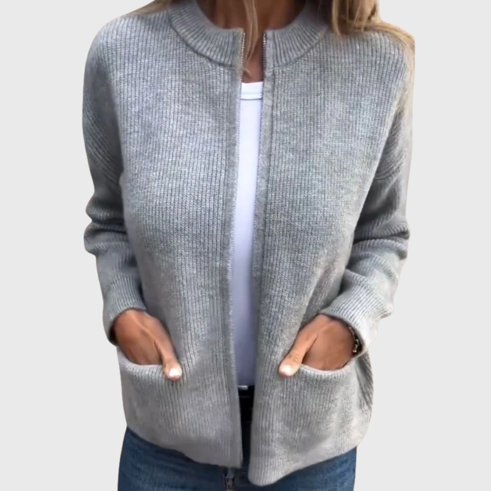 Cardigan d'automne avec fermeture éclair