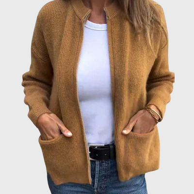 Cardigan d'automne avec fermeture éclair
