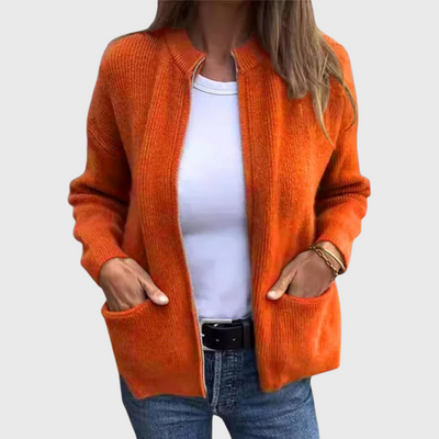 Cardigan d'automne avec fermeture éclair