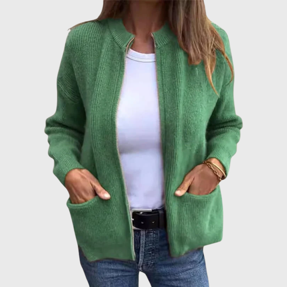 Cardigan d'automne avec fermeture éclair