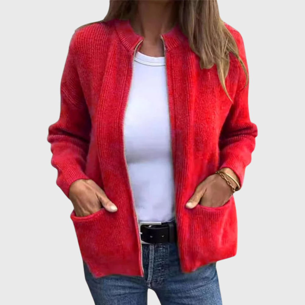 Cardigan d'automne avec fermeture éclair