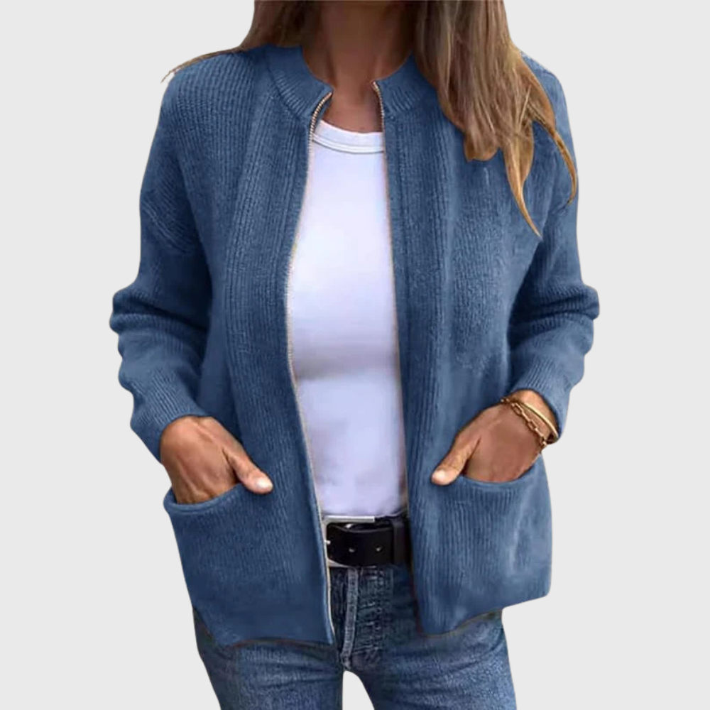 Cardigan d'automne avec fermeture éclair