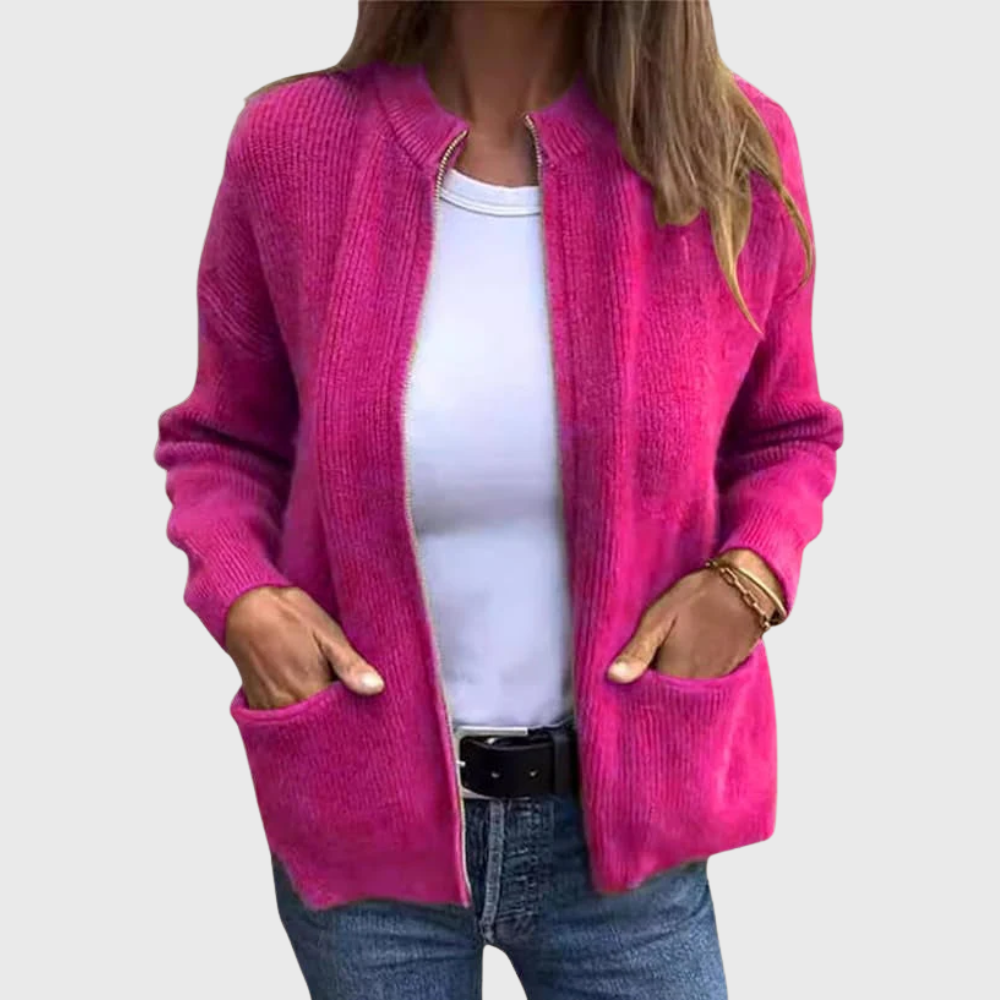 Cardigan d'automne avec fermeture éclair