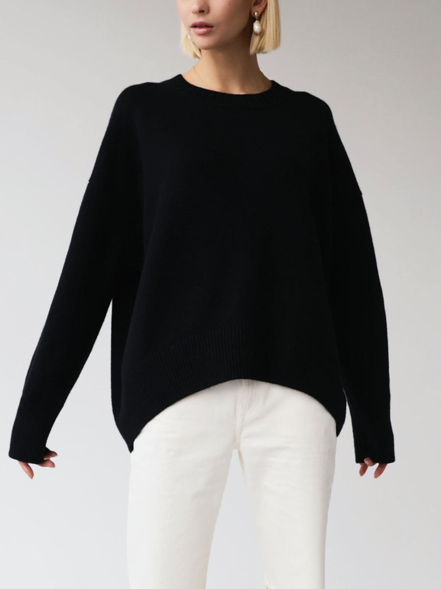 Pull Oversize Col Rond Coupe Ample