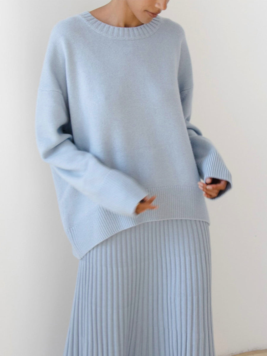 Pull Oversize Col Rond Coupe Ample