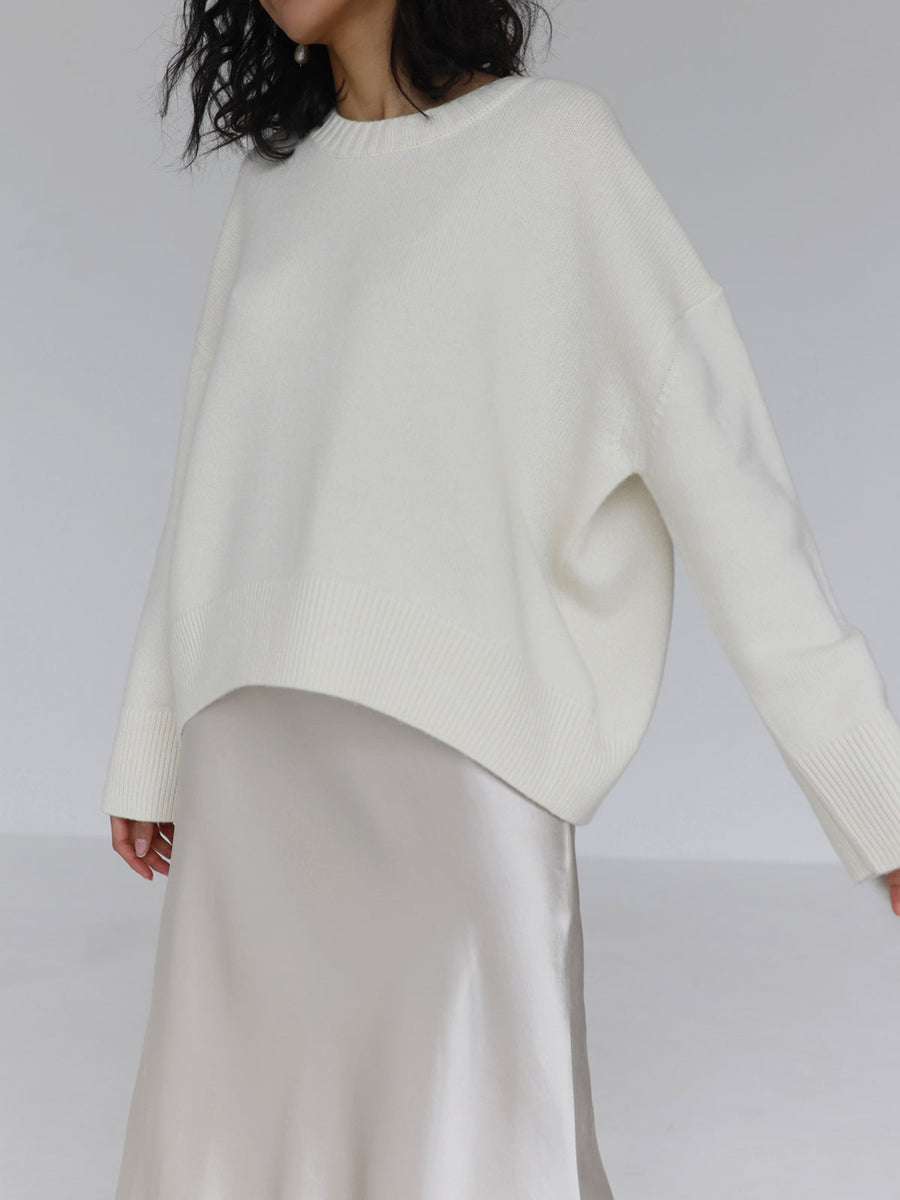 Pull Oversize Col Rond Coupe Ample