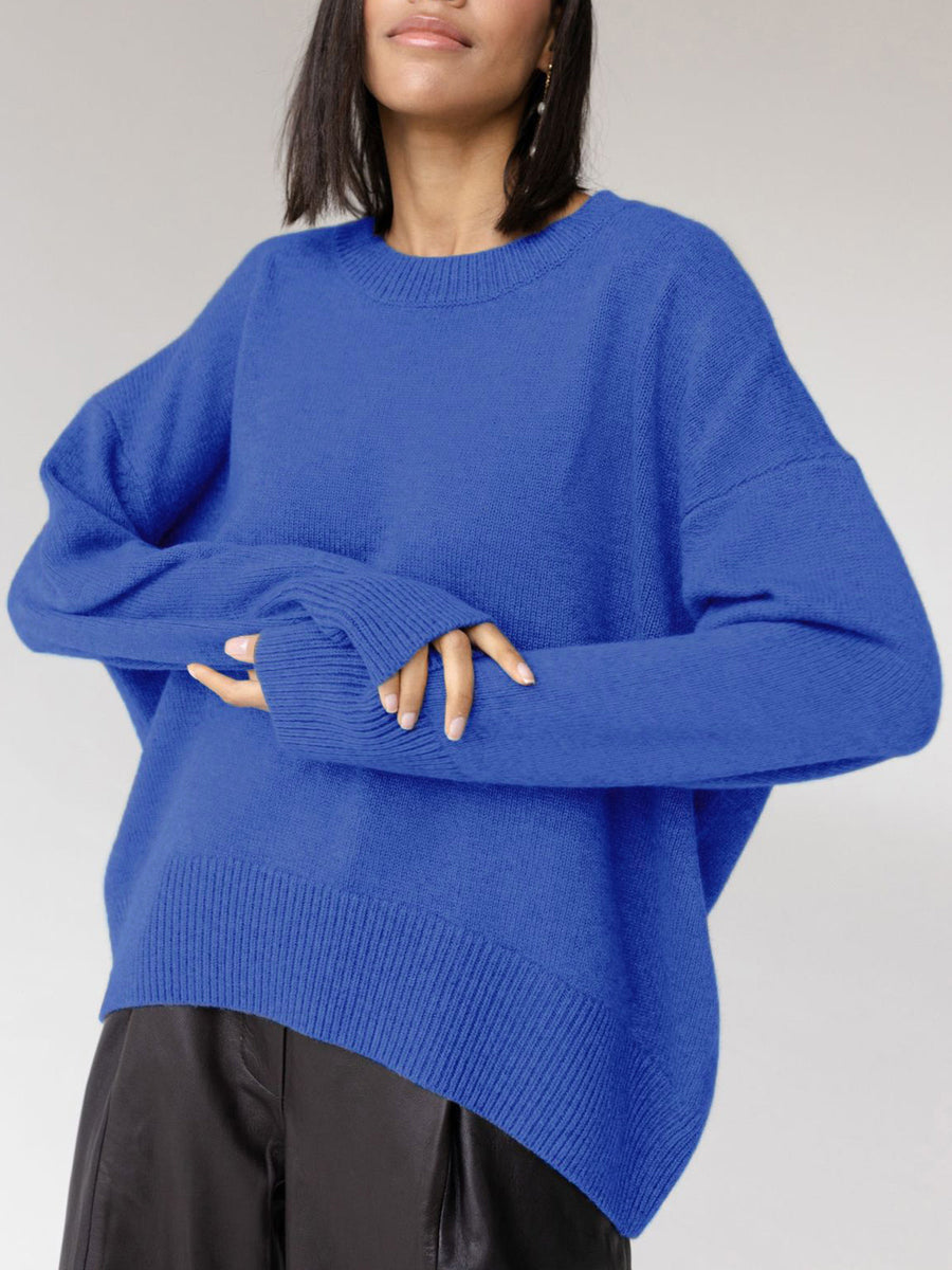 Pull Oversize Col Rond Coupe Ample