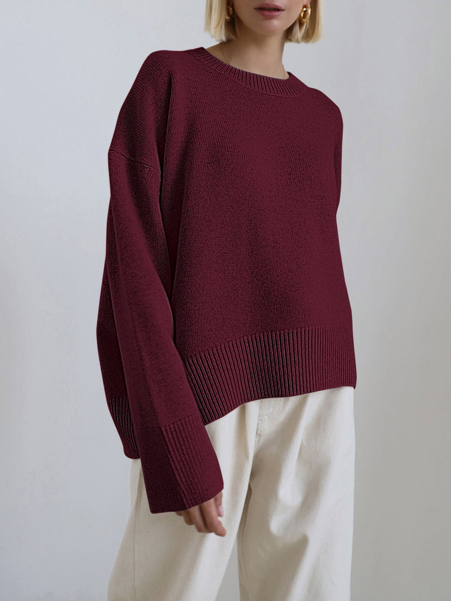Pull Oversize Col Rond Coupe Ample