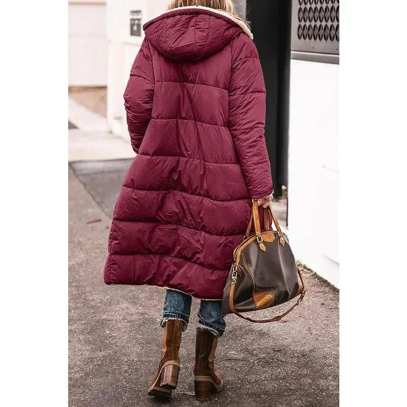 Manteau Long Oversize à Boutonnage Croisé