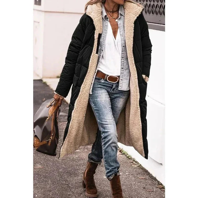 Manteau Long Oversize à Boutonnage Croisé