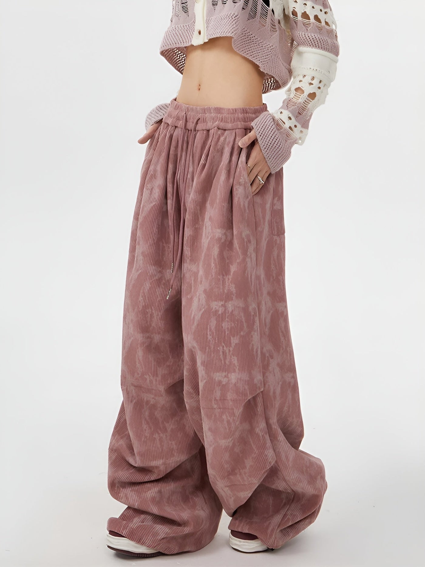 Natasia - Pantalon à Jambe Large Et Taille Elastique