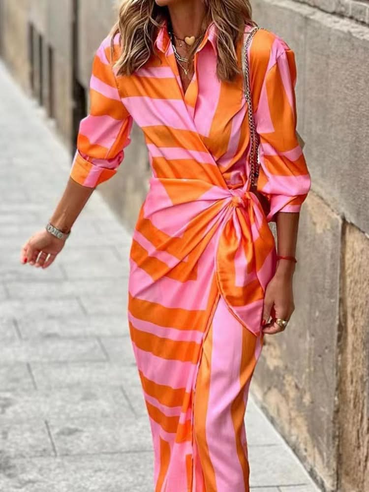 Lorena - Robe Portefeuille Imprimée