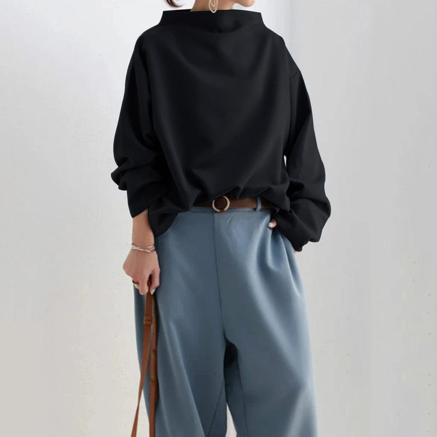Pull Col Montant Coupe Décontractée