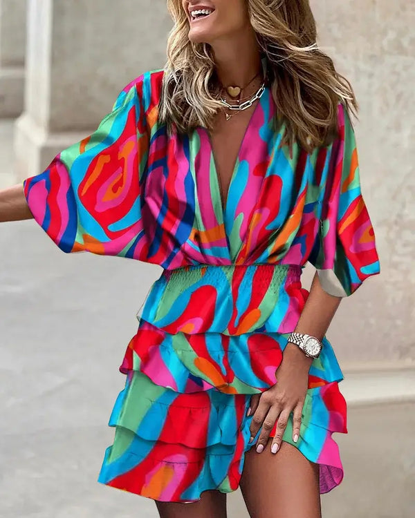 Maëva - Mode Festival Femme - Mini Robe Imprimée pour Festivals