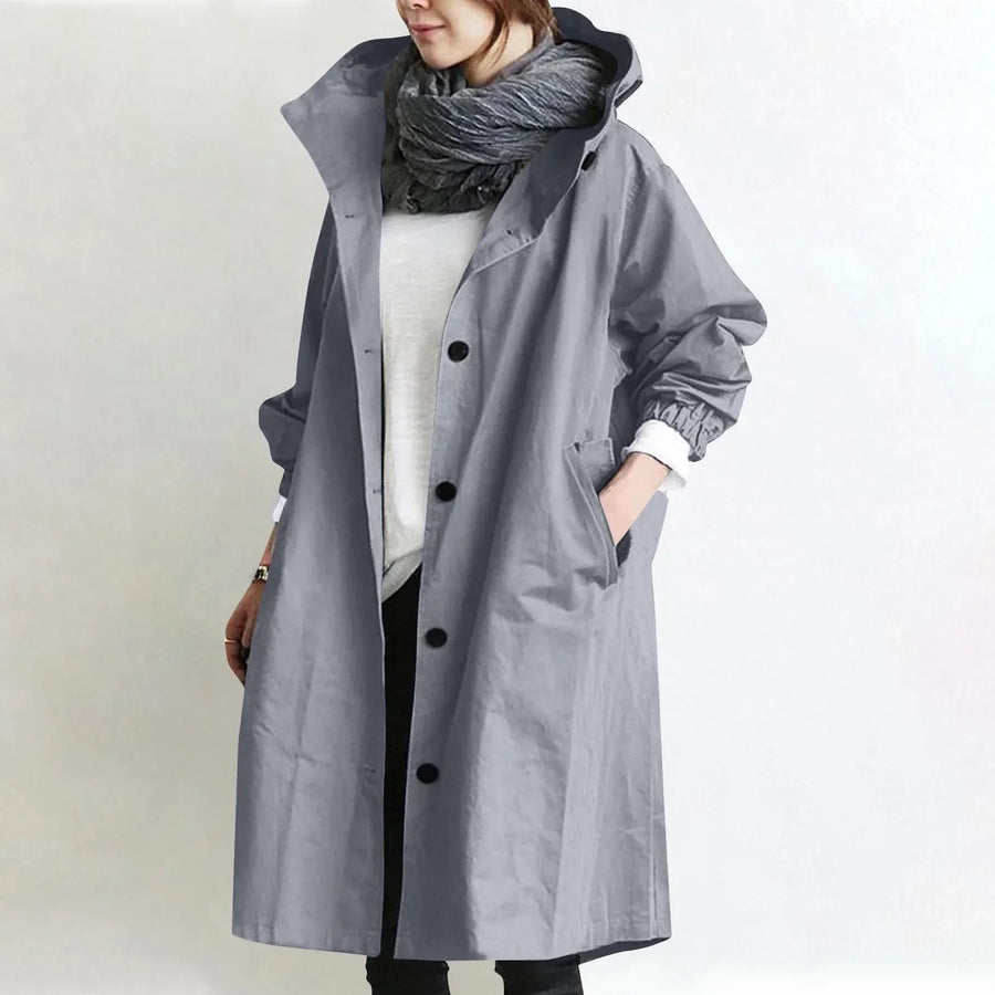 Gabardine Comprimento Midi com Capuz