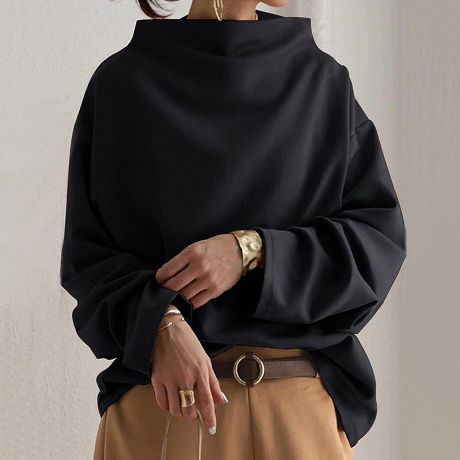 Pull Col Montant Coupe Décontractée