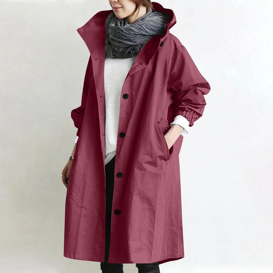 Gabardine Comprimento Midi com Capuz
