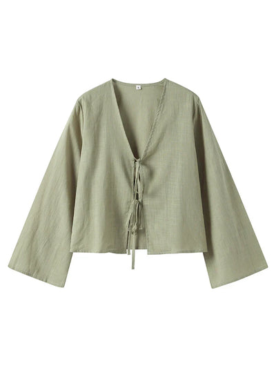 Mare | Blouse élégante avec laçage et manches longues