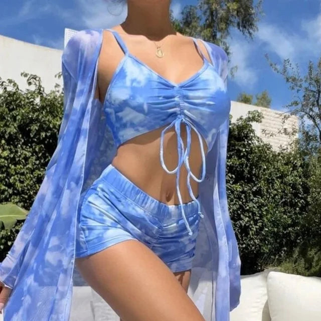 Olivia® | 3 en 1 - haut de bikini + pantalon + kimono