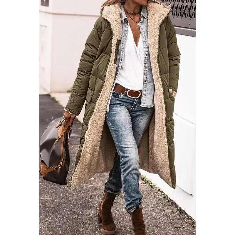 Manteau Long Oversize à Boutonnage Croisé