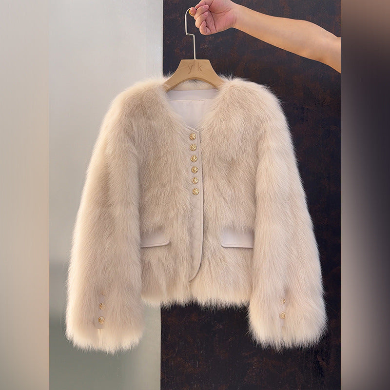 Veste Courte Effet Fourrure