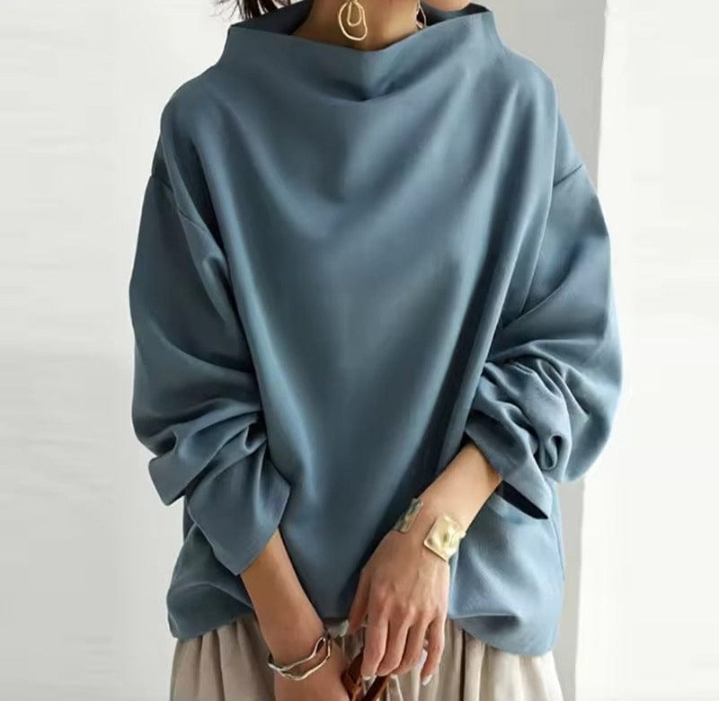 Pull Col Montant Coupe Décontractée