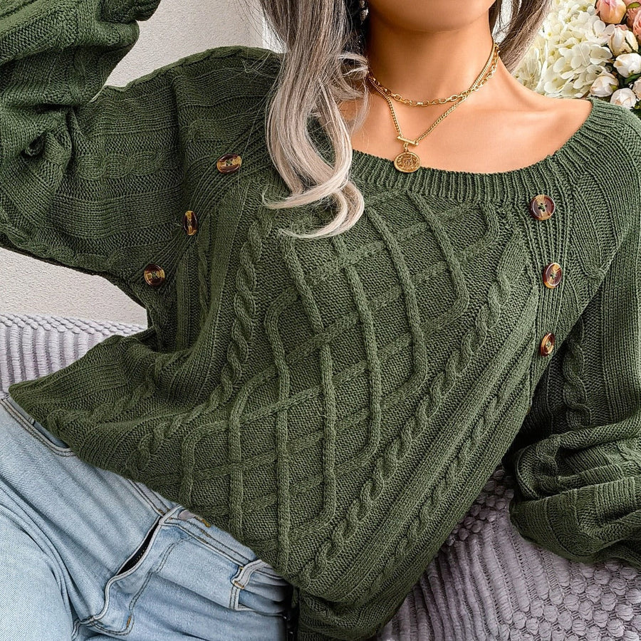 Pull col rond — vue intégrale de la longueur