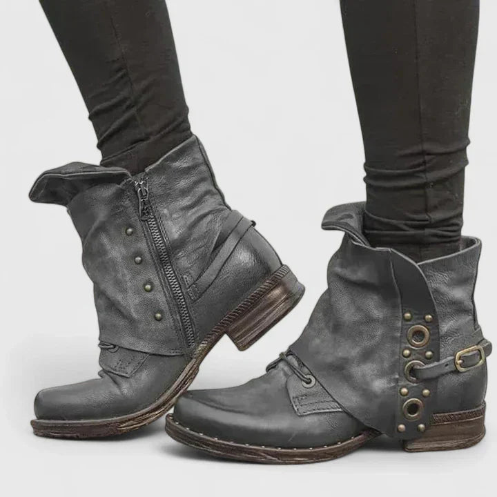 Bottes à Talon Bloc et Semelle Crantée