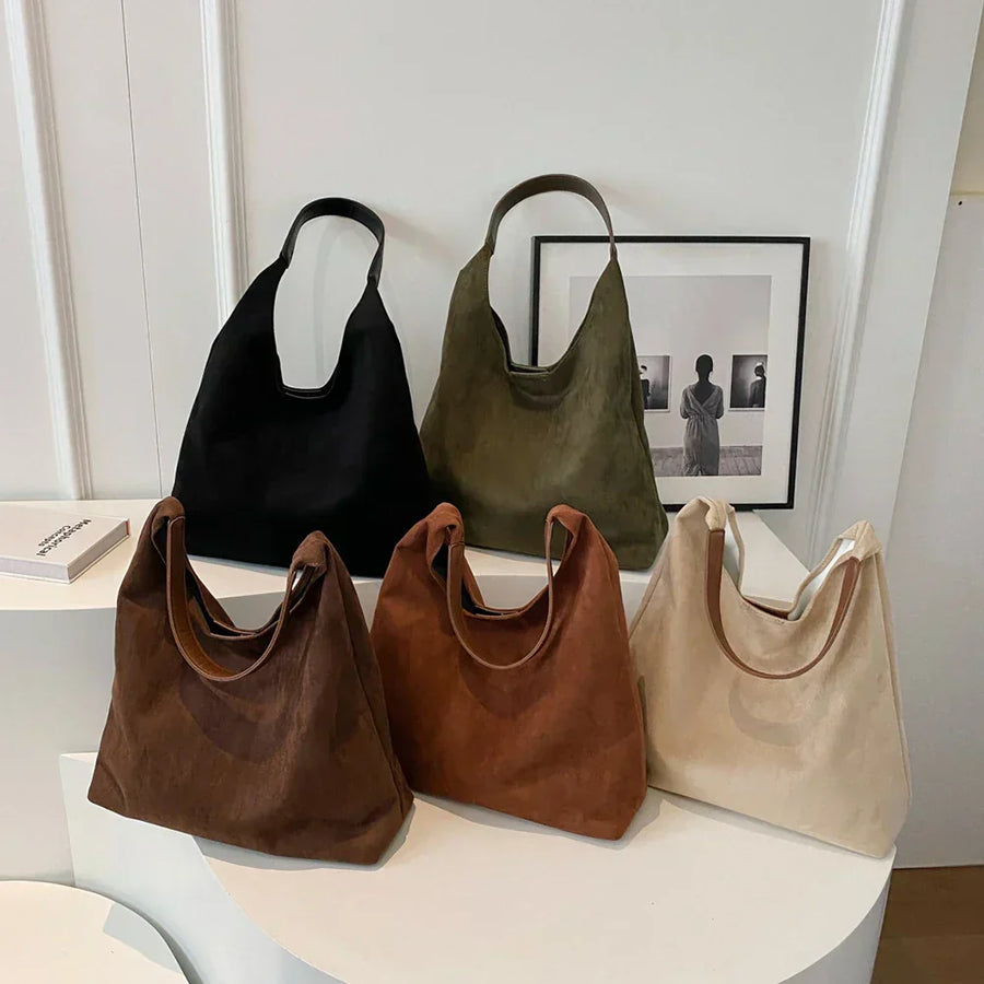 Sac JADY en daim — gamme de coloris automnaux