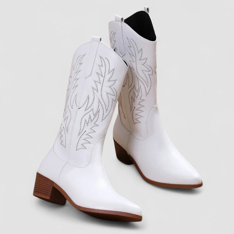 Bottes Western à Broderie Ton sur Ton