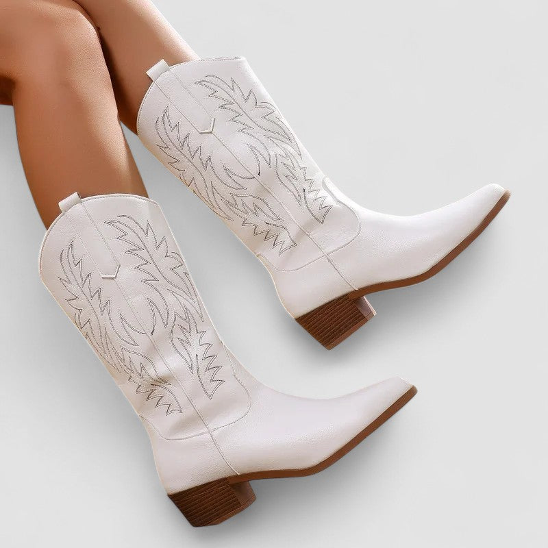 Bottes Western à Broderie Ton sur Ton