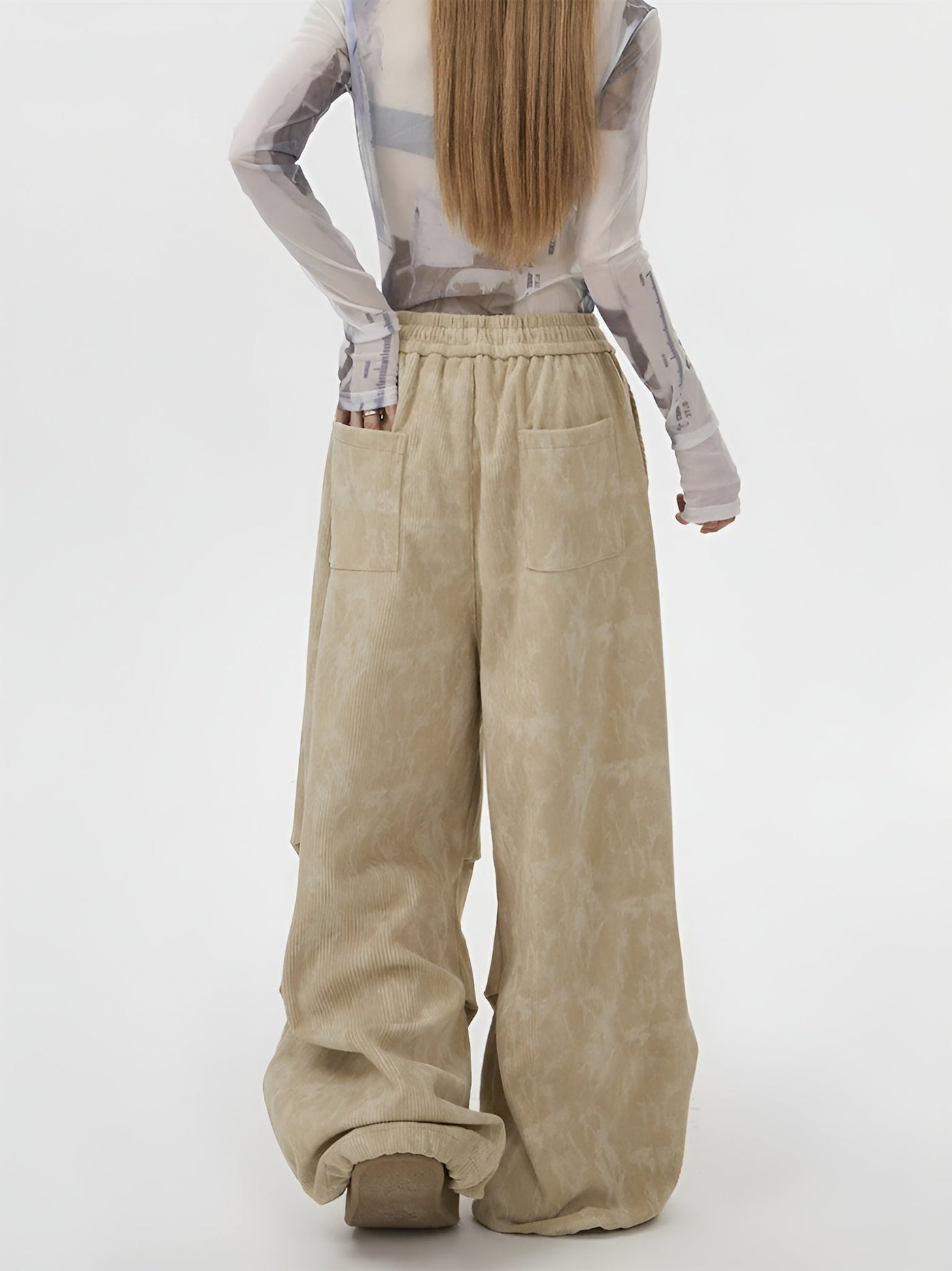 Natasia - Pantalon à Jambe Large Et Taille Elastique