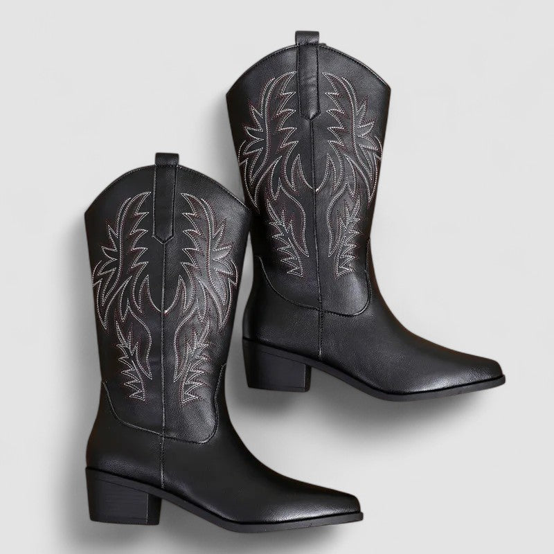 Bottes Western à Broderie Ton sur Ton