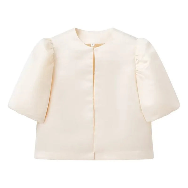 Mona - Chemise élégante pour femme à manches courtes bouffantes