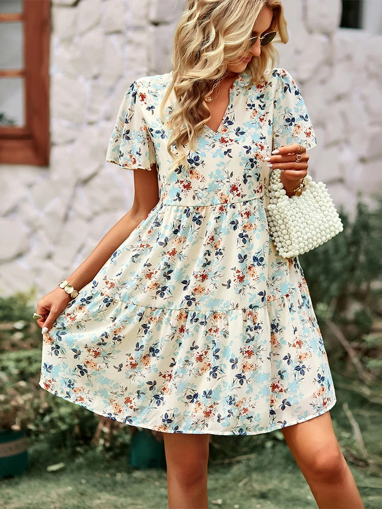 Robe Élise – Élégance Florale pour un Été Inoubliable