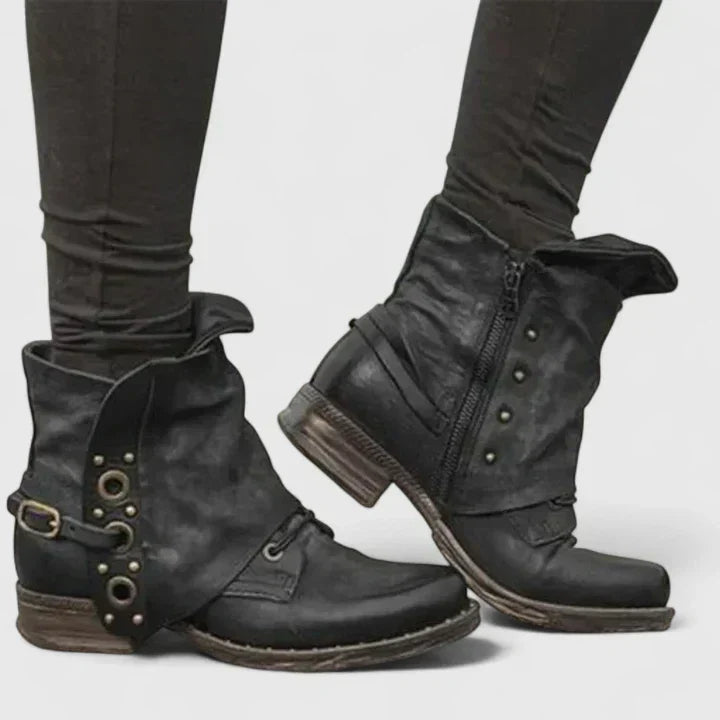 Bottes à Talon Bloc et Semelle Crantée