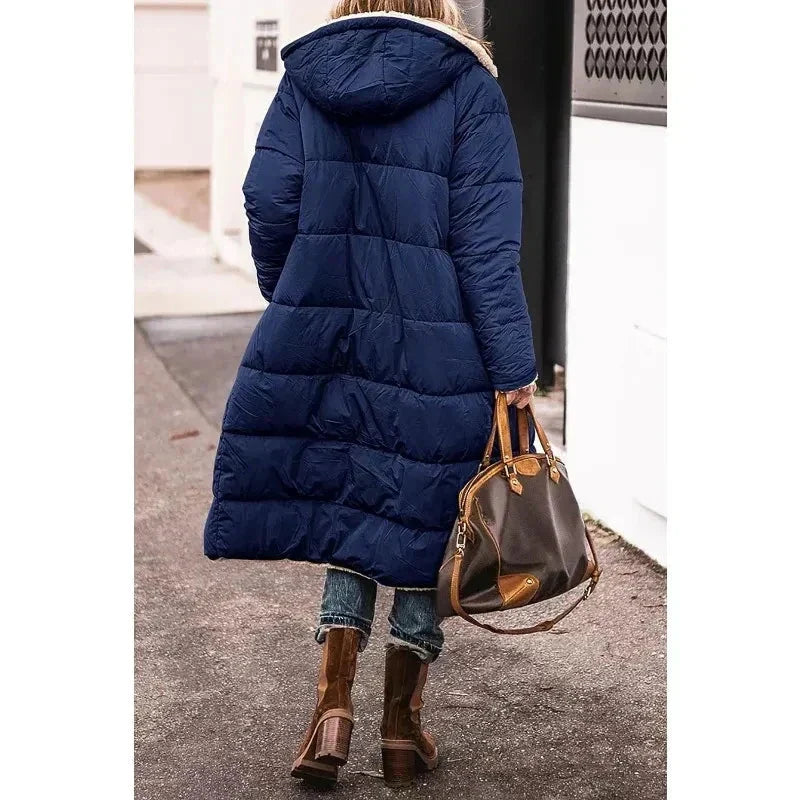 Manteau Long Oversize à Boutonnage Croisé