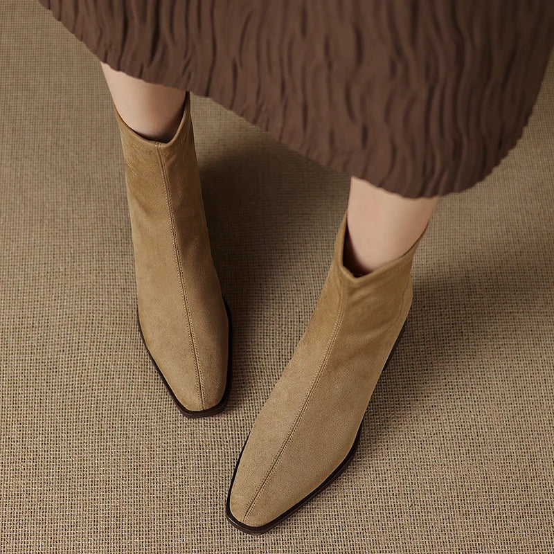 Bottes Élégantes à Fermeture Éclair Latérale