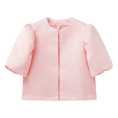 Mona - Chemise élégante pour femme à manches courtes bouffantes