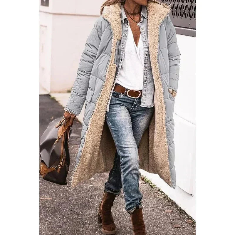 Manteau Long Oversize à Boutonnage Croisé